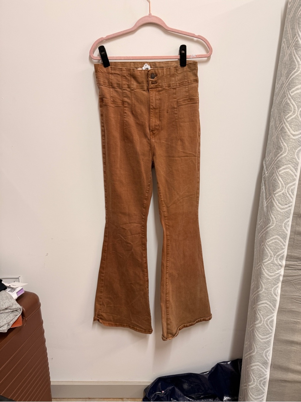 We The Free High-Waist Flare Jeans in Caramel Brown